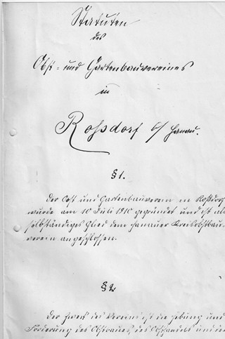 Grndungsurkunde OGV in Rodorf bei Hanau (Seite 1)